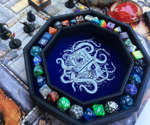 Black and White Octopus Tentacles Dice Tray Dice Rolling Tray Holder Storage Box Dice Tray for RPG DND Table Games Dice Tray